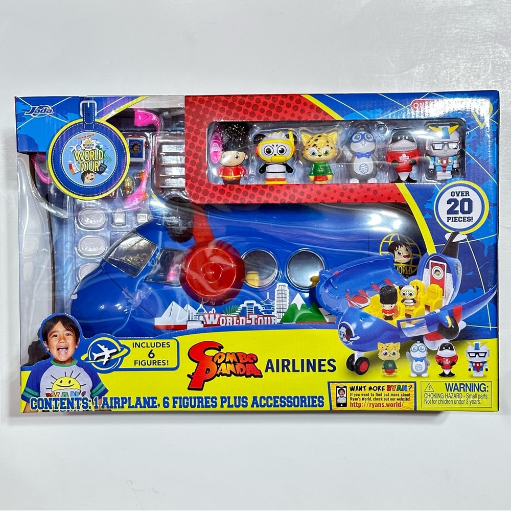 Ryan's World Combo Panda World Tour Airplane Playset NEW